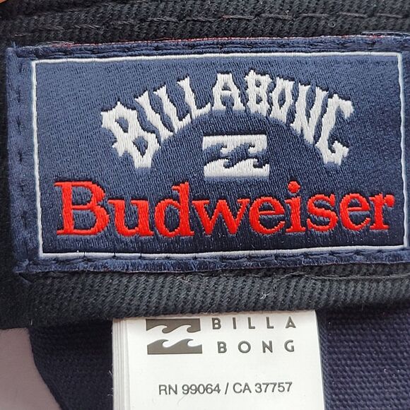 Billabong X Budweiser Mens Womens Hat Snapback Vacay Tropical Red Blue Floral - Picture 8 of 12